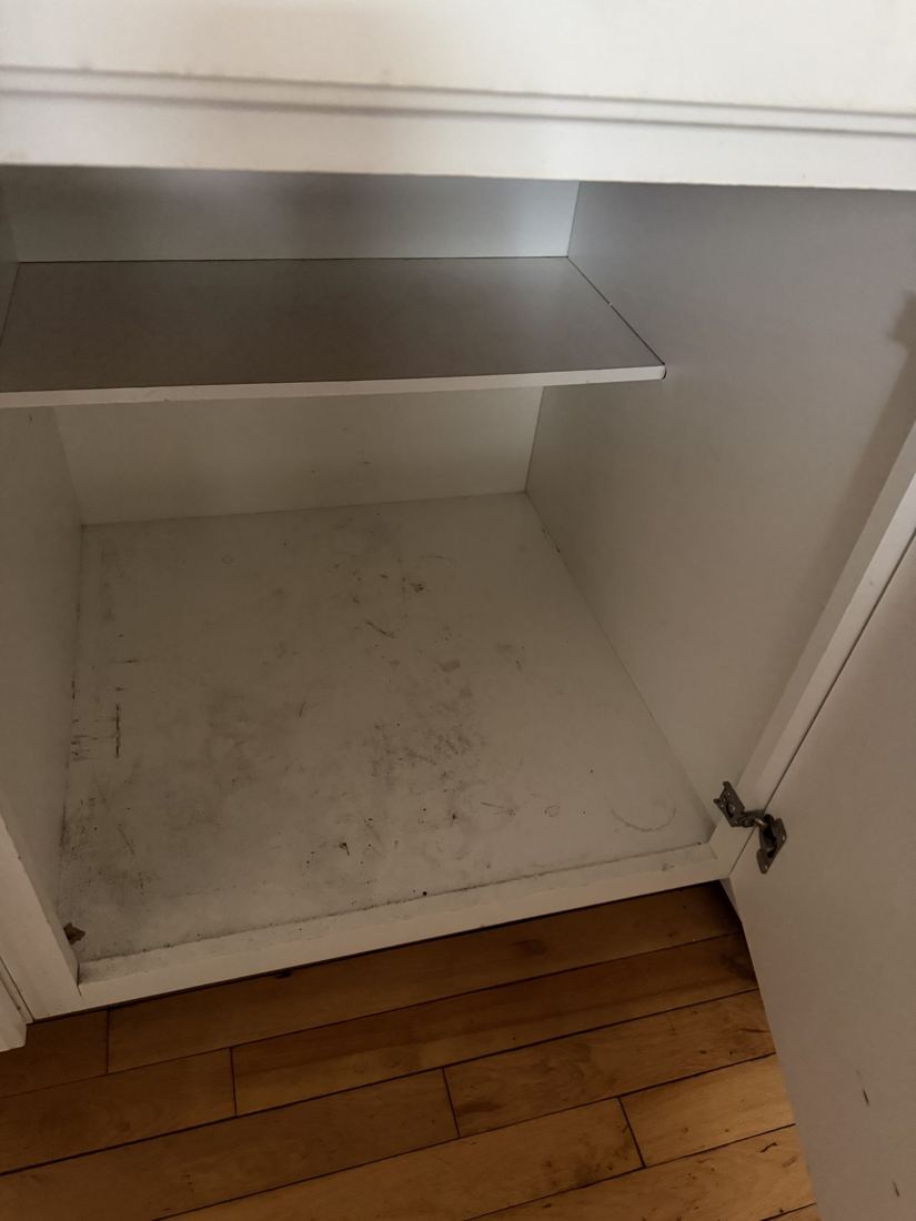 Cabinet before cleaning